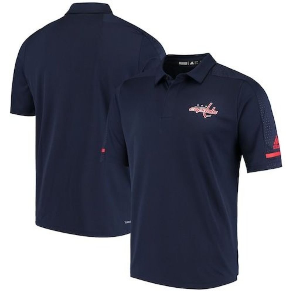 Adidas Men's Washington Capitals Game Day Polo Navy Blue NHL Hockey Size Small